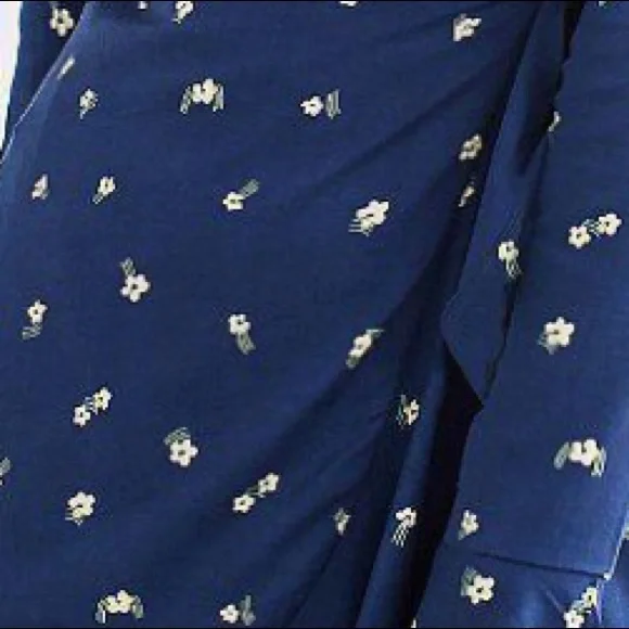 *Urban Outfitters LS Ruffle Wrap Dress in Blue* - Picture 5 of 7